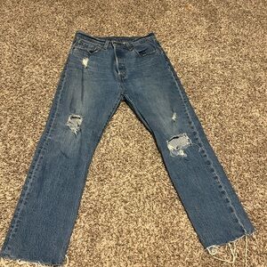 Levi's Women's High Rise Blue Distressed Jeans